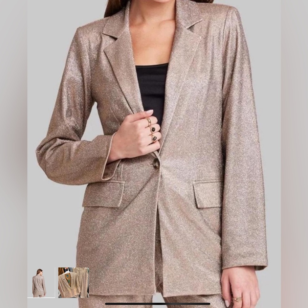 Wild Fable Shimmering Silver and Tan Blazer Size L - HOLIDAYS 🎄NEW YEARS🎉 PARTY